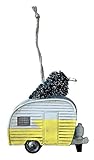 Yellow 3.5 Inch Resin RV Camper with Christmas Tree Ornament by Creative Co-op