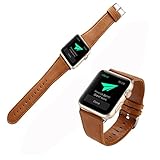 For Apple Watch 42mm Bands, Gotd Replacment Accessories Leather Buckle Wrist Watch Band Strap Horses Belt for Apple Watch 42mm (Brown)