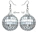 3 Pairs Disco Earrings Silver Ball Earrings Women's Costume Accessories