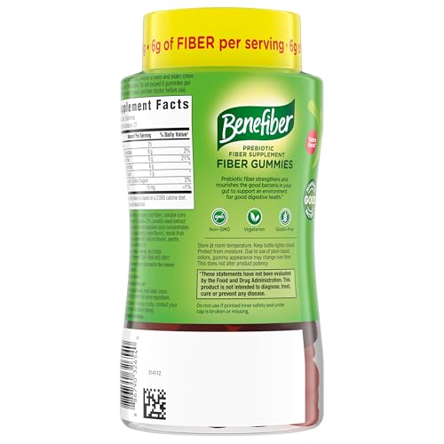 BENEFIBER PREBIOTIC FIBER SUPPLEMENT GUMMIES FOR DIGESTIVE HEALTH, ASSORTED FRUIT FLAVOR – 81 COUNT