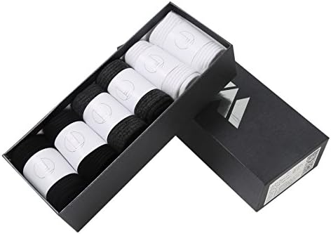 WeMore Mens Cotton Athletics Anti-Odor Breathable Mid-Calf Socks Anti-Microbial 6 Pack Gift Package