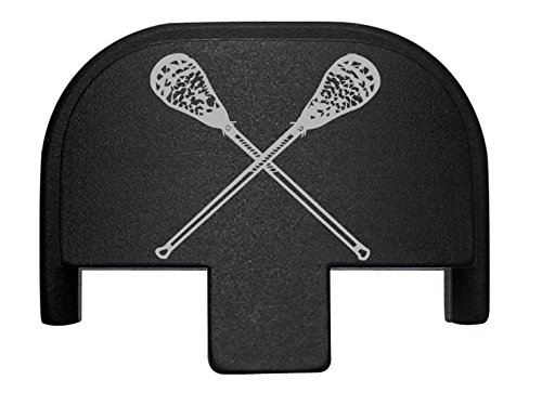NDZ Performance Rear Slide Cover Back Plate for Smith & Wesson Self Defense S&W SD9 SD40 VE 9mm .40 Black Custom Laser Engraved Image: Lacrosse Sticks Crossed