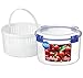 Sistema Klip It Collection Round Food Storage Container with Strainer, 50.7 Ounce/ 6.3 Cup