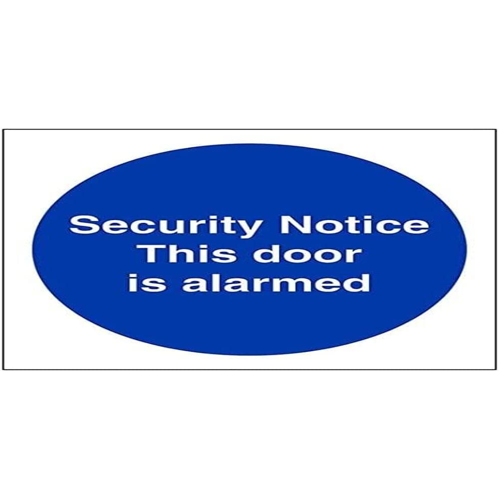 V Safety Eco Friendly Fire Door and Mandatory- Security notice this Door is Alarmed - 150 x 150 mm Safety Sign