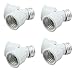 Twin Socket Adapte, Light Bulb Socket Splitter for LED, CFL and Standard Bulbs, E26 to Dual E26 US Standard Screw Light Holder Adapte,White, 4-Pack primary