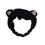 Cute Women Headbands Cat Ear Elastic Hair Band Shower Wash Hair Band Head Wear Black