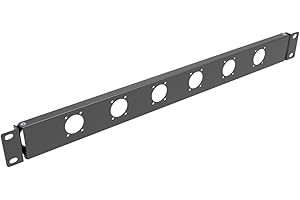 QiaoYoubang 1U Hinged Rack Panel 6D XLR HDMI Audio Rack Mount Panel for 19 inches Rack Mount (6D)