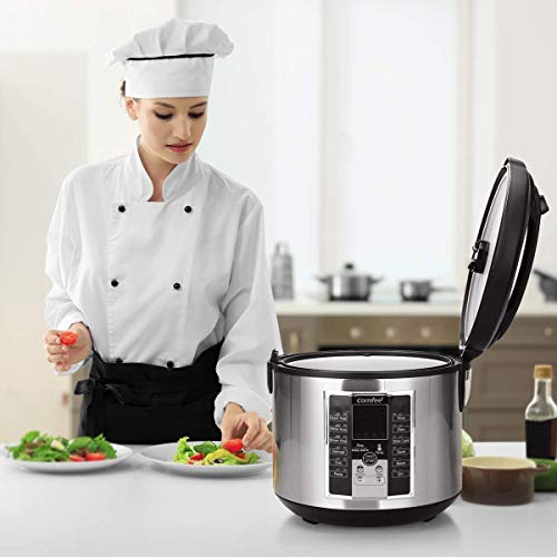 Comfee MB-M25 20 Cup (Cooked) Professional Digital Rice Cooker, Multi Cooker, Food Steamer, Stainless Steel Exterior (Renewed) - Thumbnail 6