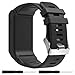 Replacement Band for Garmin Vivoactive HR GPS Smart Watch, Silicone Replacement Fitness Bands Wristbands with Metal Clasps for Garmin vivoactive HR GPS Smart Watch (Black-1)