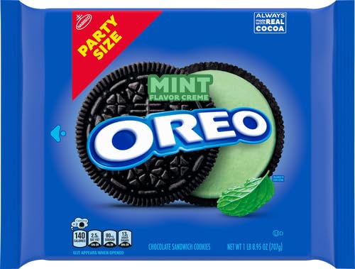 OREO MINT CREME CHOCOLATE SANDWICH COOKIES, PARTY SIZE, 24.95 OZ