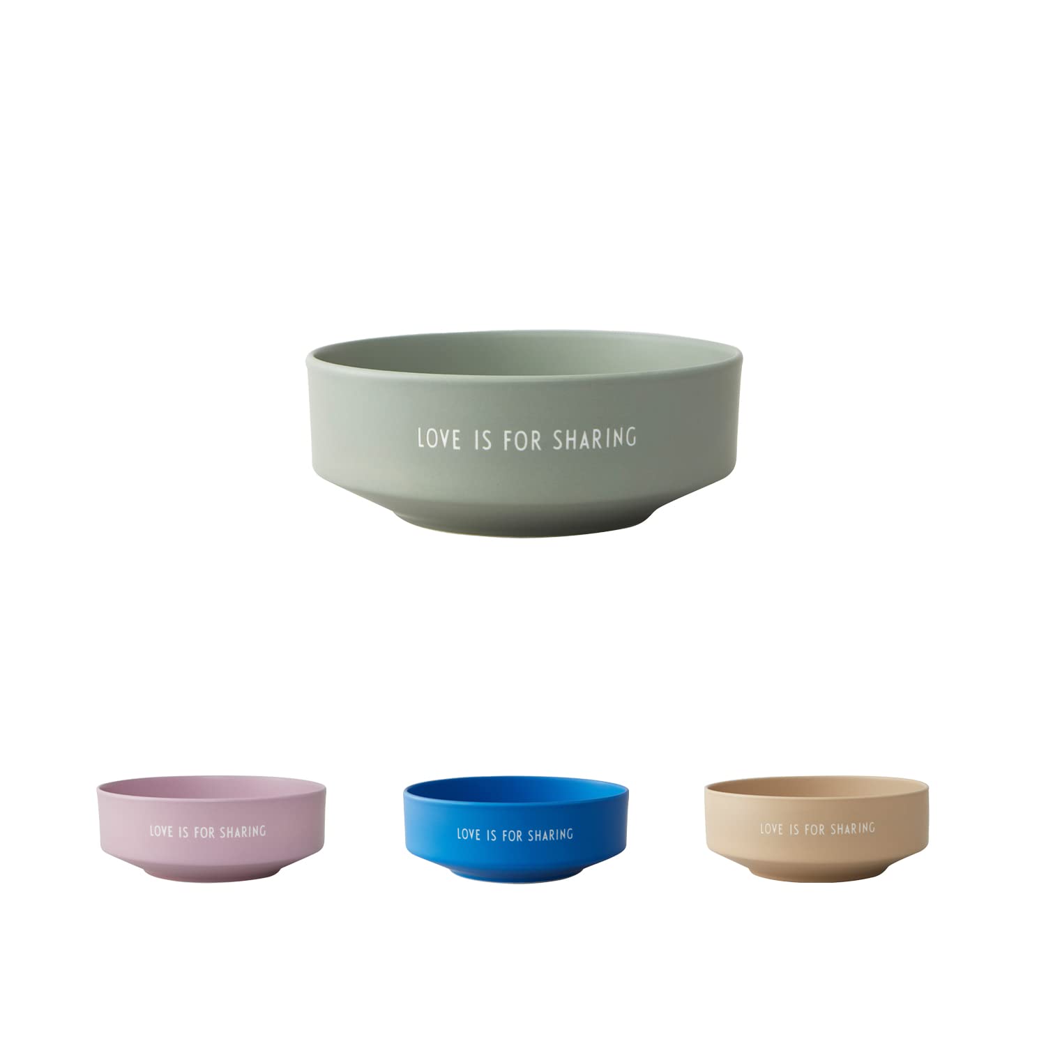 Design Letters Favorite Bowl Medium Green | Ceramic Porcelain Bowl for Snacks | Decorative Fruit, Salad Bowl | Use as Pasta, Serving Bowl | Dishwasher & Microwave Safe