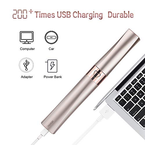 Eyebrow Hair Remover Rechargeable Ebeau Portable Painless Electric Eyebrow Trimmer Removal Eyebrow Razor Tool for Women(Champagne Gold)