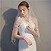 RULTA 1 Tier Lace Appliques Bridal Veil Crystal Beaded Tulle Wedding Veils with Comb (Ivory)