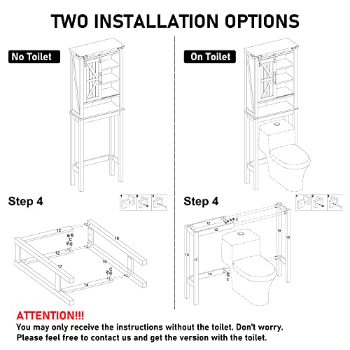 OKD Over The Toilet Storage Farmhouse Storage Over