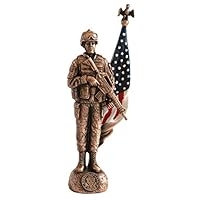 U Bargain Mall 10" Bronze Female Army Soldier Figurine DC1568