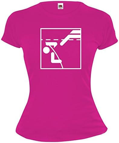buXsbaum Girlie T-Shirt Pole Vaulting-Pictogram-XS-Fuchsia-White