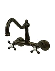 Home Improvement: Kingston Brass KS3225AX Vintage Wall Mount Kitchen Faucet, 8-1/2-Inch, Oil Rubbed Bronze - Kingston Brass