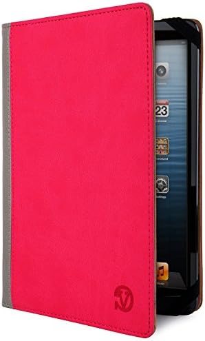 VanGoddy Mary Leather Folio Carrying Case for Azpen A Series, Tablets up to 10.6 inch (Pink Grey)