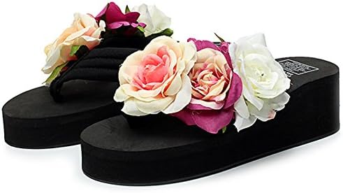 Women's Summer Fashion Creative High Heel Flip Flops Black US 8-9