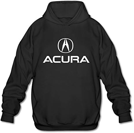 FZLB Men's Acura Logo Long Sleeve Hooded Sweatshirt Black