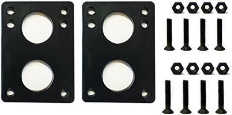 Longboard Skateboard Riser Pads w skateboard hardware set, 6mm Shock Pads, Skateboard Standard Riser Pads w skateboard screws 1.25" 1.5" 1.75" and 2"(2" black screws)