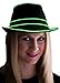 NEON NIGHTLIFE Light Up Fedora, Large, Green