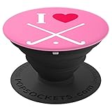 Field Hockey Player Sticks Gift - I Love - Pink