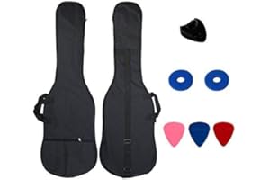 YMC 46-Inch Waterproof Dual Adjustable Shoulder Strap Electric Bass Guitar Gig Bag 5mm Padding Backpack with Accessories(Picks, Pick holder, Strap Lock) -For 43" &46" Full Size Bass Guitar