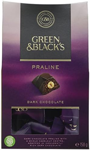 Green and Black's Dark Chocolate Praline Box, 158 g, Pack of 5
