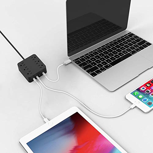 image for Yostyle Power Strip - 6 Outlet Surge Protector with 4 USB Ports Fast C