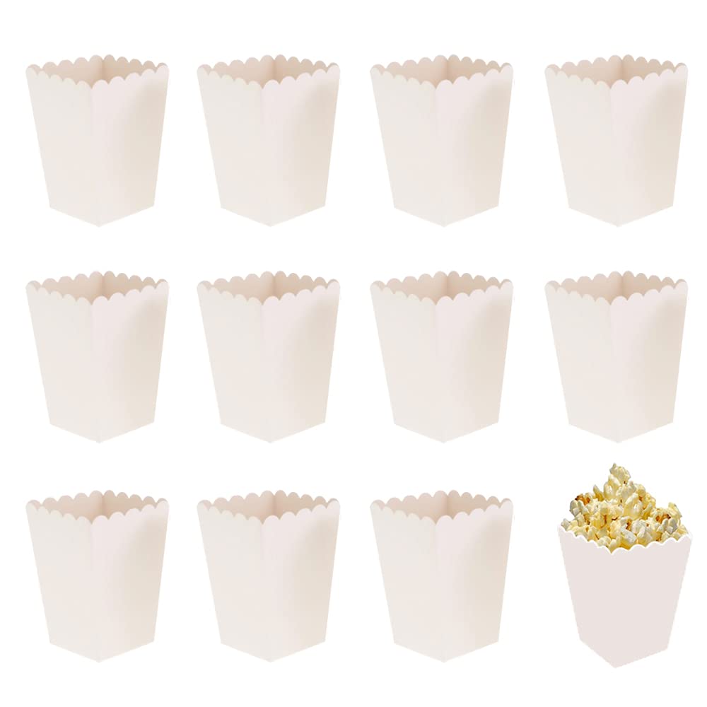 Qanye 50 Pieces Cardboard Candy Container, Popcorn Favor Boxes, Popcorn Containers, Paper Popcorn Boxes, for Placing Snacks, Popcorn and Candies in Theaters, Cinemas, Carnivals