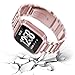 Maxjoy Compatible with Fitbit Versa Bands, Versa 2 Metal Band Large Stainless Steel Bracelet Wristband with Protective Cover Case for Men Women, Compatible with Fitbit Versa 2 1 Smart Watch, Rose Gold