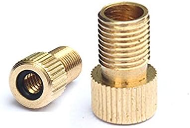 2pcs Converter Presta to Schrader Bicycle Bike Valve Adaptor Tube Pump Tool (Straight 2pcs,Gold))