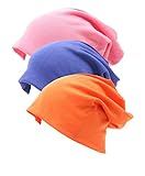 Encan Unisex Indoors Cotton Beanie- Soft Sleep Cap for Hairloss, Cancer, Chemo 3 - Pack
