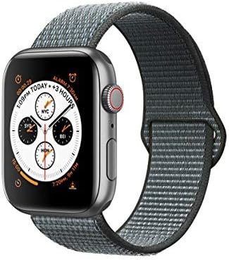 ikazen Nylon Sport Loop Replacment Band Strap for iWatch Apple Watch 42 mm & 44 mm Series 2/3/4/5 - Storm Gray