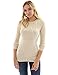 PattyBoutik Women Cotton Blend Crewneck Cable Knit Sweater (Heather Beige Medium)