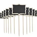 BronaGrand 10pcs Mini Wood Chalk Board Blackboard Plant Tag on Stake, 2.38 by 3.38 Inch