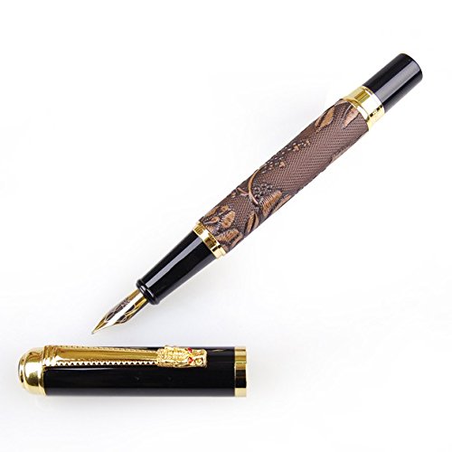 Beauty Dikawen 891 Medium Nib Fountain Pen With Brown Grape Engravement Birthday Christmas Present Hot Sale