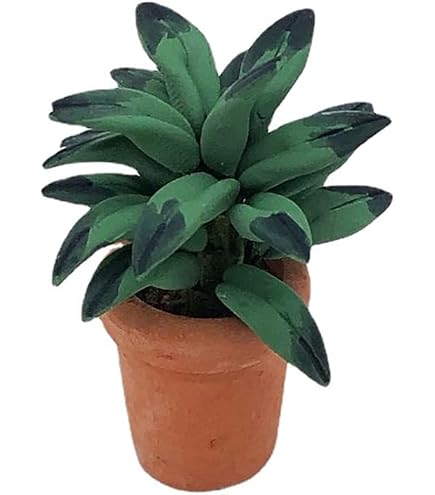 Melody Jane Dollhouse Miniature Plant In Pot - 1:12 Scale Home Or Garden Accessory (Type D)