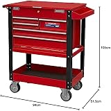 Sealey Heavy Duty 5 Drawer Tool Parts Trolley Lockable Top Mobile Workshop view 9