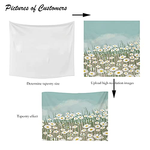 Custom Wall Tapestry for Bedroom Teen Girl Gifts, Personalized Pet and Kid Photo Backdrop Wall Hanging décor for Guys, Wedding Home Sofa Party (Horizontal 39” x 27.5”(100*70cm))