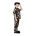 Kids Camo Camouflage Army Military Soilder Jumpsuit Halloween Costume - Woodland-Short-L