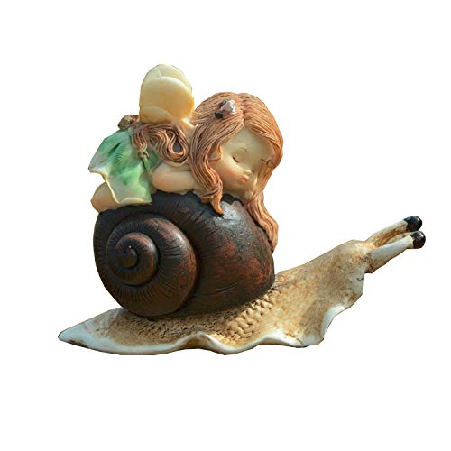 Gemmia Miniature Fairy Garden Figurine- Peaceful Fairy on Snail