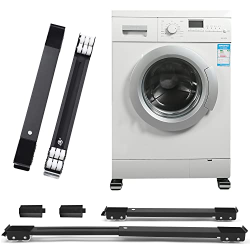 Two Adjustable Mobile Washing Machine Stand Base With Wheels, Heavy