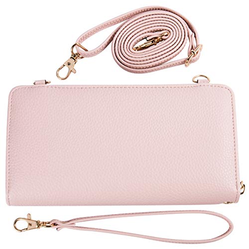 Heaye Wristlet Wallet Phone Bags for Women with Card Slots (Pink)