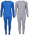 Arctic Hero Boys Thermal Underwear Set - 4 Piece Crewneck Waffle Knit Thermal Shirt Top and Long Johns for Kids (2T-18), Size 7, Grey/Royal