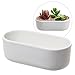 Modern Oval Design White Ceramic Succulent Plant Holder/Decorative Cactus Flower Planter Pot