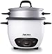 Aroma ARC-743-1NG 3-Cup, Uncooked 6-Cup, Cooked Rice Cooker and Food Steamer, White