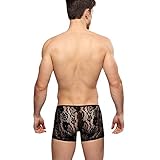 YiZYiF Men's Lace Boxer Briefs Trunks Shorts Underwear Black XX-Large