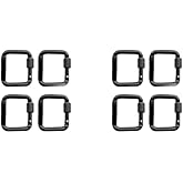 VONNST 8Pcs Square Carabiner with Screw Clasps, Aluminum Alloy Lightweight Carabiner Buckle Keychain for Outdoor Hiking, Camping, Travel